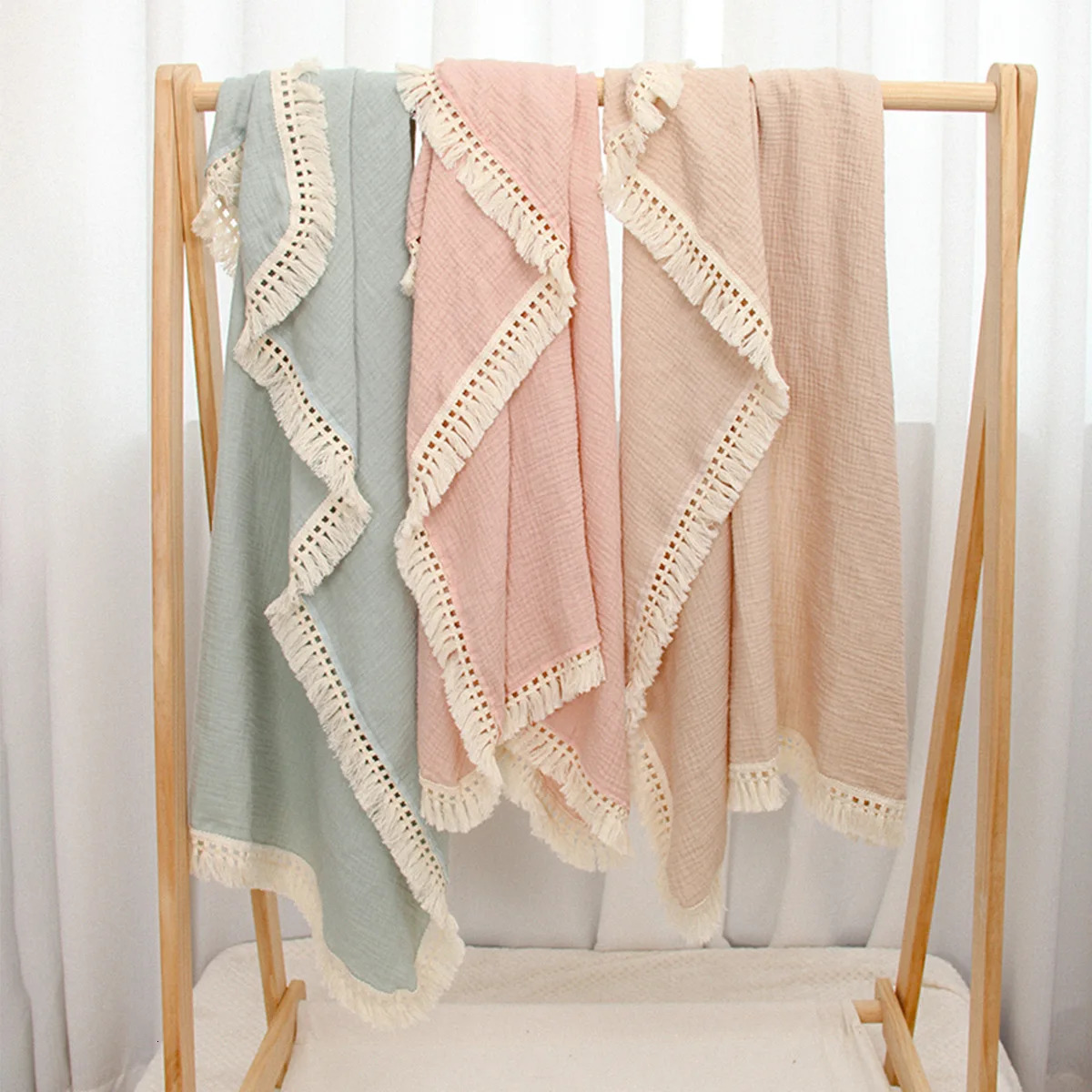 born Blanket Infant Tassel Gauze Blanket Childrens Gauze Wrap Bath Towel Blanket Baby Quilt 250527