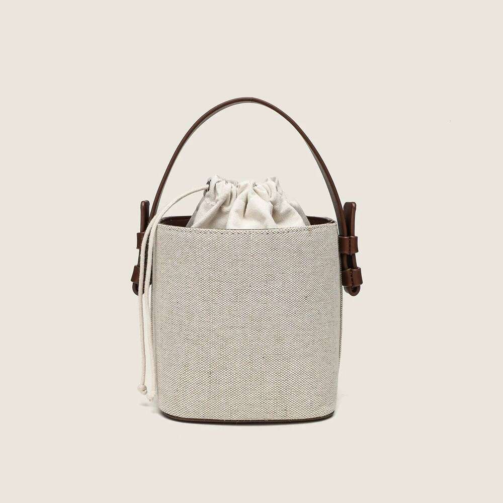 Casaul Canvas Buckets Bag Designer Women Handbags Simple Shoulder Crossbody Bags Trend Summer Beach Small Tote Female Purse