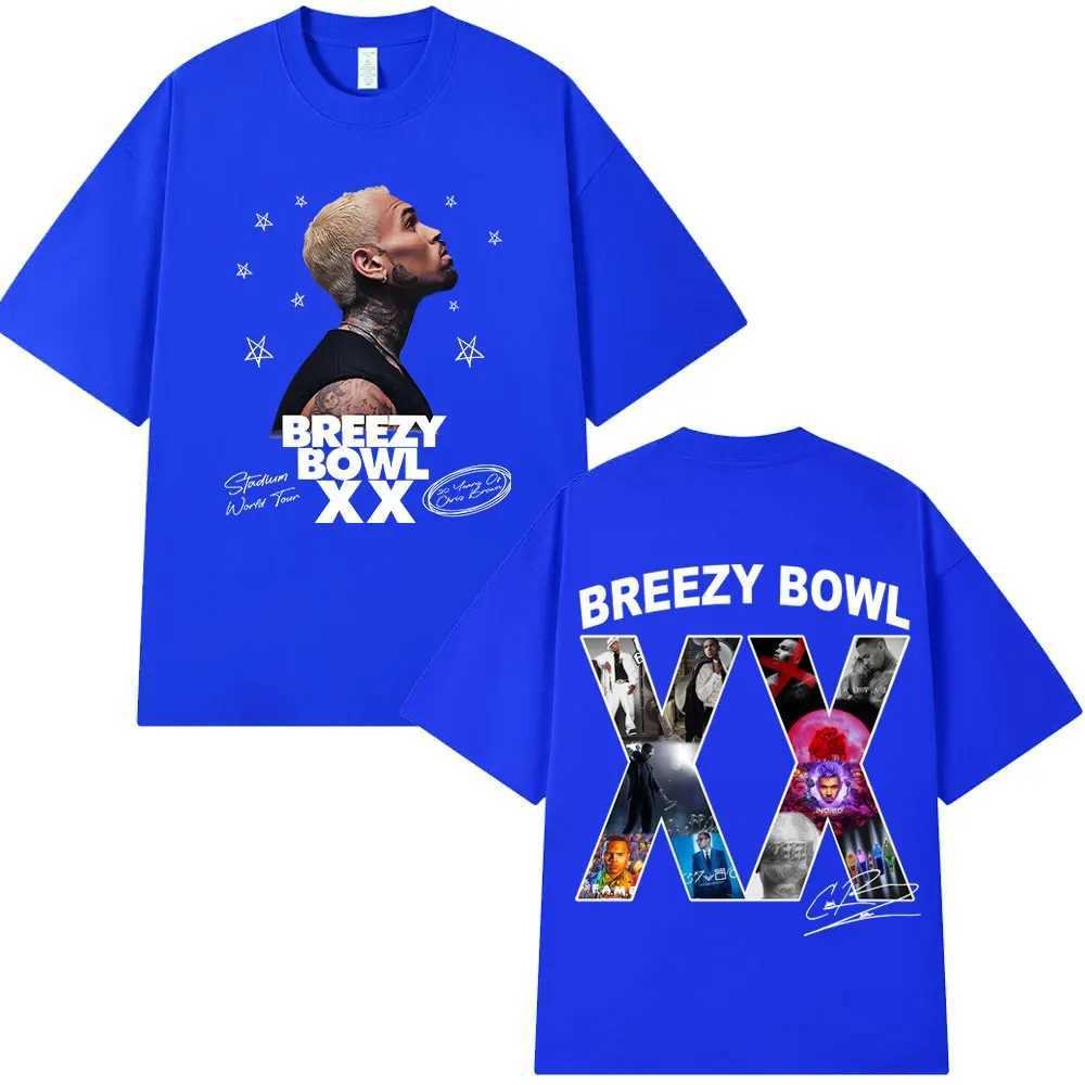 Chris Brown Brzy Bowl XX 2025 Tour Concert Merch T-shirt Mens Women Fashion Hip Hop T Shirt Cotton Casual Oversized T-shirts X250528