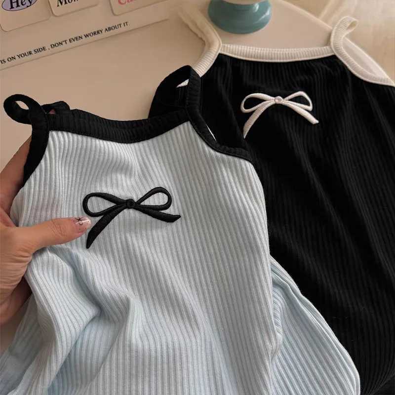 UNITIM Summer Sweet Fashionable Baby Girls Dress Strap Square Collar Bow Print Dresses For 1-8 Years Girls Casual Sling Dress X250528