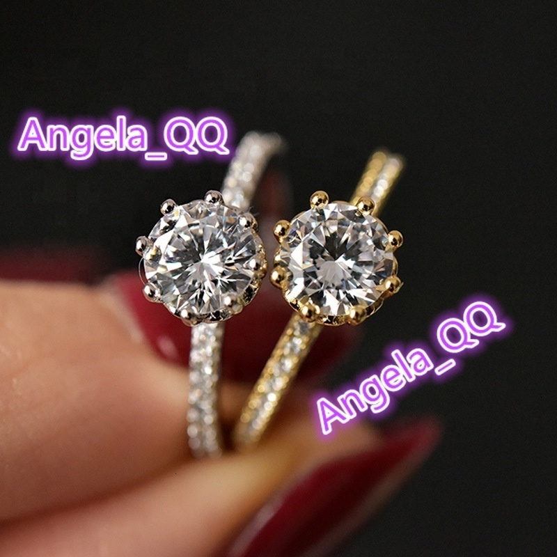 Fine Jewelry 925 Sterling Silver Rings Bridal Diamond Wedding Jewelry for Women
