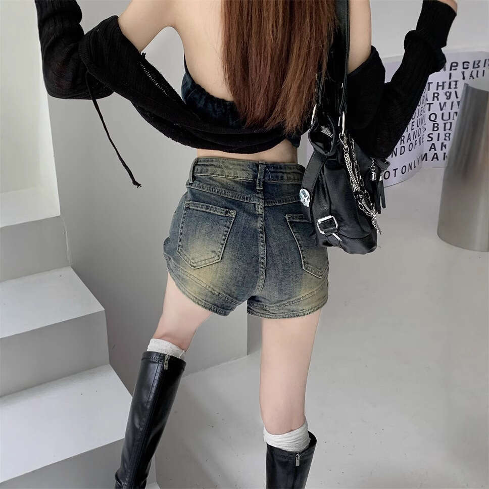 Shorts Women Denim Shorts Vintage Women S Jeans Summer American Style Hot Wide Leg Ultra Shorts High Waist Straight A Line Pants Jean Shorts