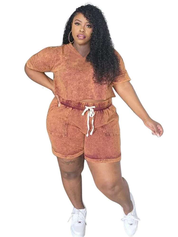 Plus Size Two Piece Outfits Women Clothing Shorts Sets Solid Casual Tops and Pants Matching Set Wholesale Dropshopping