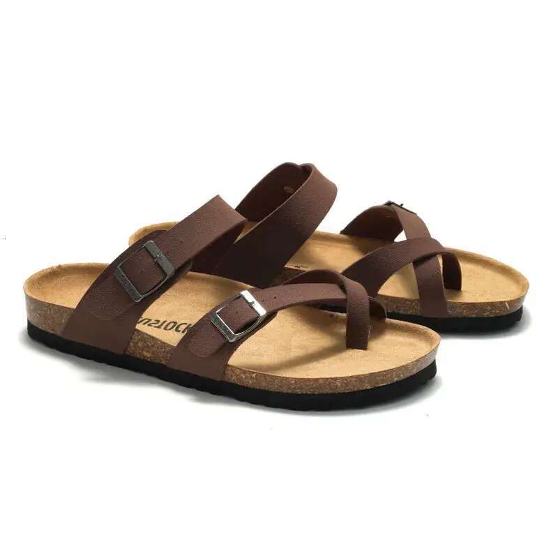 Summer Classic Slippers Clogs For Women Men Slip-on Cork Mules Sandals Outdoot Beach Slides With Adjustable Double Buckle