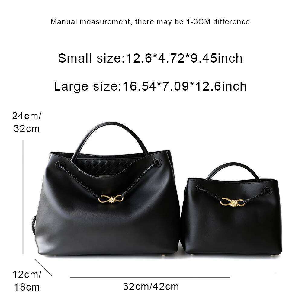 Free Shopping Genuine Leather Women's Custom First Letter New Fashion Metal Rope Buckle Handbag High-Quality Cowhide Shoulder Bag Braided