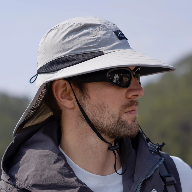 Xinbaoguan 100% Polyester 9249 Summer MENS AND WOMENS Large Brimmed Shawl Fisherman Hat Quick Drying Breathable Sunshade Hat 250526