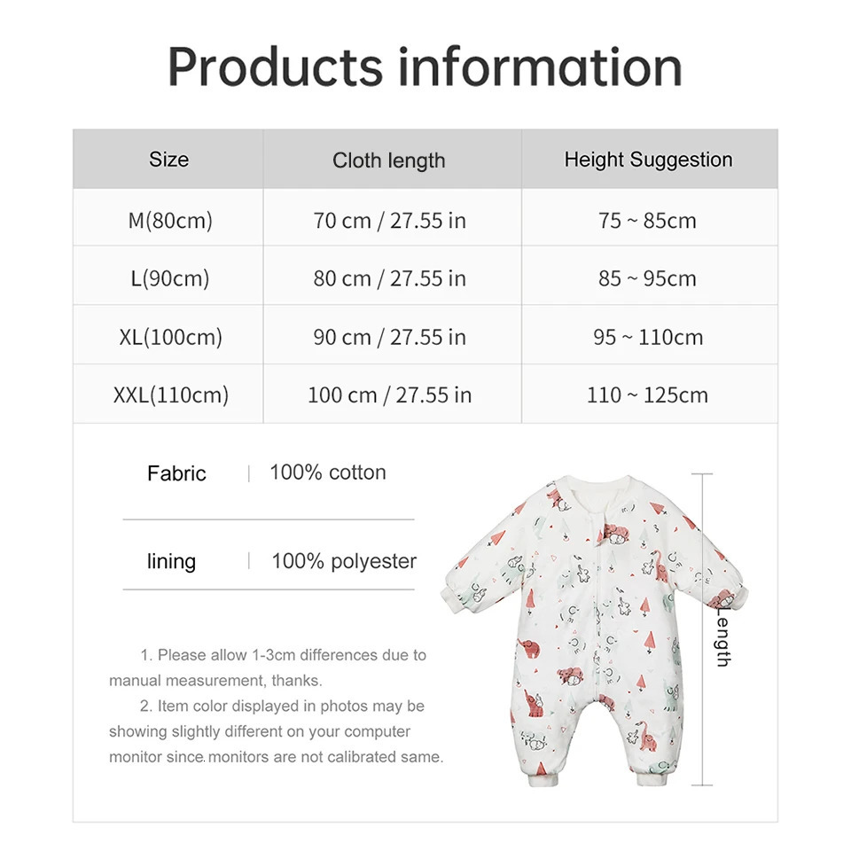 Baby Sleeping Bag Cute Girls Winter Warm Sleepsack With Feet 14Years Kids Growth Blanket Sleepwear ChildrenS 250528