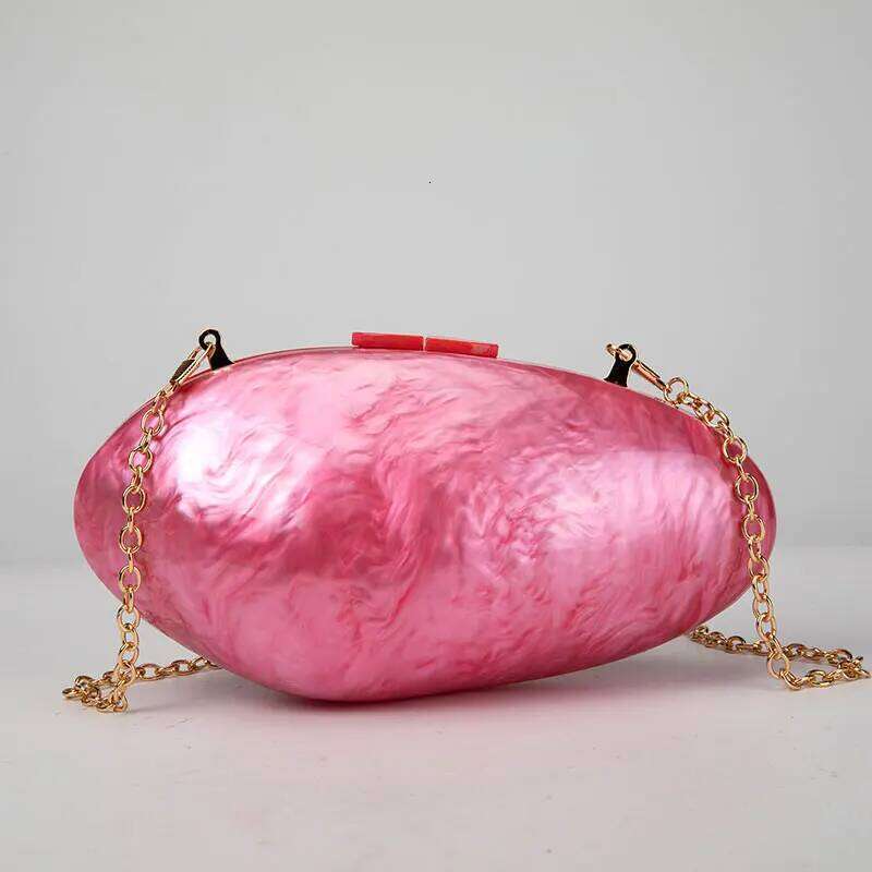 Pearl Acrylic Evening Bags Designer Clutch Purse Mini Women's Wallet Shell Chain Shoulder Crossbody Wedding Party Handbag