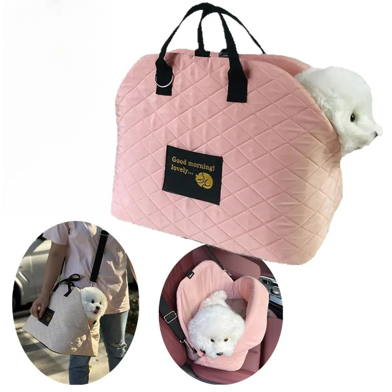 Cat and dog bagCar pet bagSmall dog bagNylon waterproof portable pet bedCrossbody bag