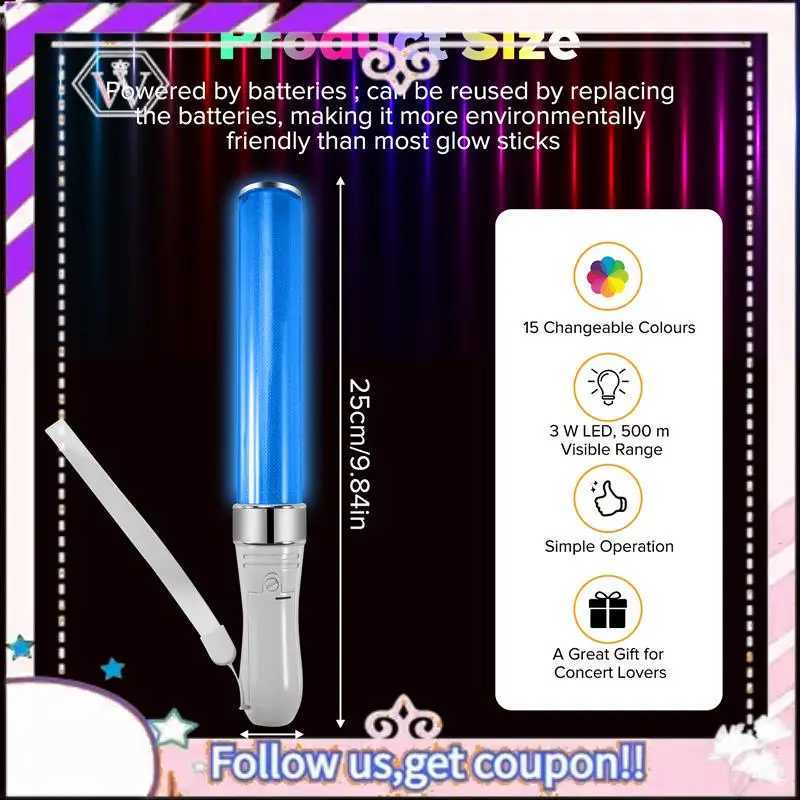 Premium 2 Pcs LED Light Sticks 15 Colors Light Sticks Light Sticks Concert Props W250528