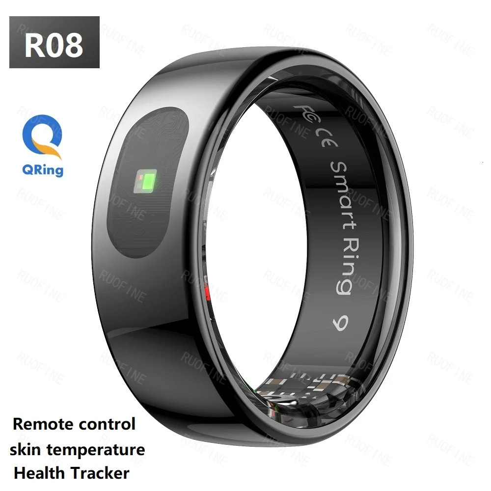 Qring Smart Ring R08 Womens Men Remote Control Electronic Monitor Body Temperature Sleep Tracker Fitness For Iphone IOS 2025 250519