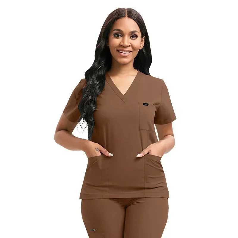 Multicolor Unisex Short Slved Pharmacy Nurse Uniform Hospital Doctor Workwear Oral Dental Surgery Uniforms Medical Scrubs Sets X2505281
