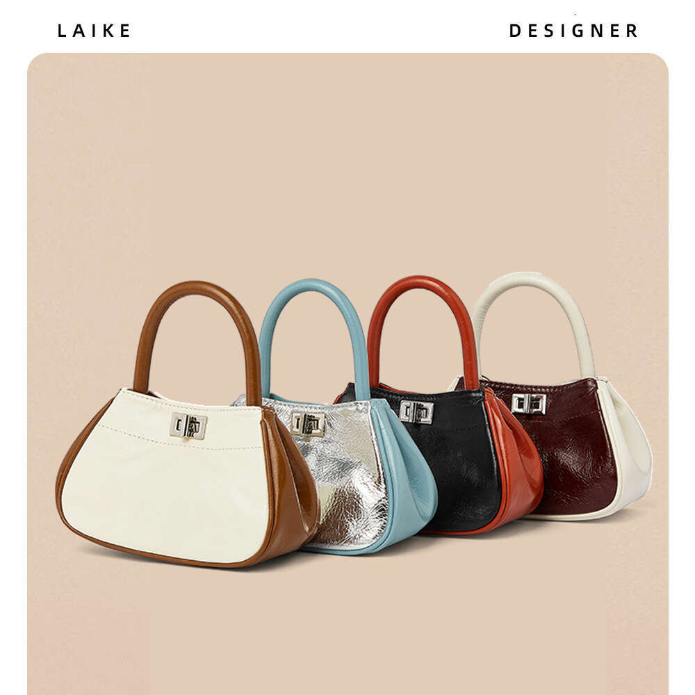 High-end First Layer Oil Wax Cowhide Handbag New Simple Elegant Versatile Shoulder Trendy Crossbody Bag