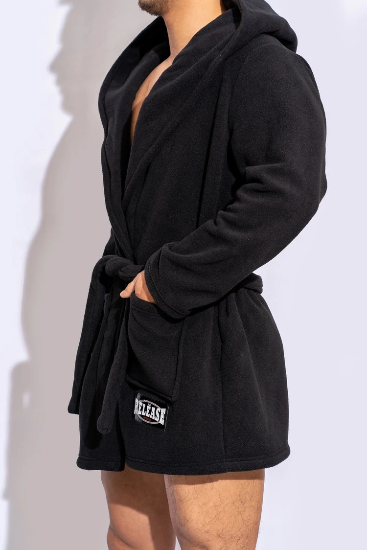 Mens Bathrobe Short Style Thick Comfortable Soft Plush Fleece Solid Color Pajama Casual Home Warm Bath Robes 250526