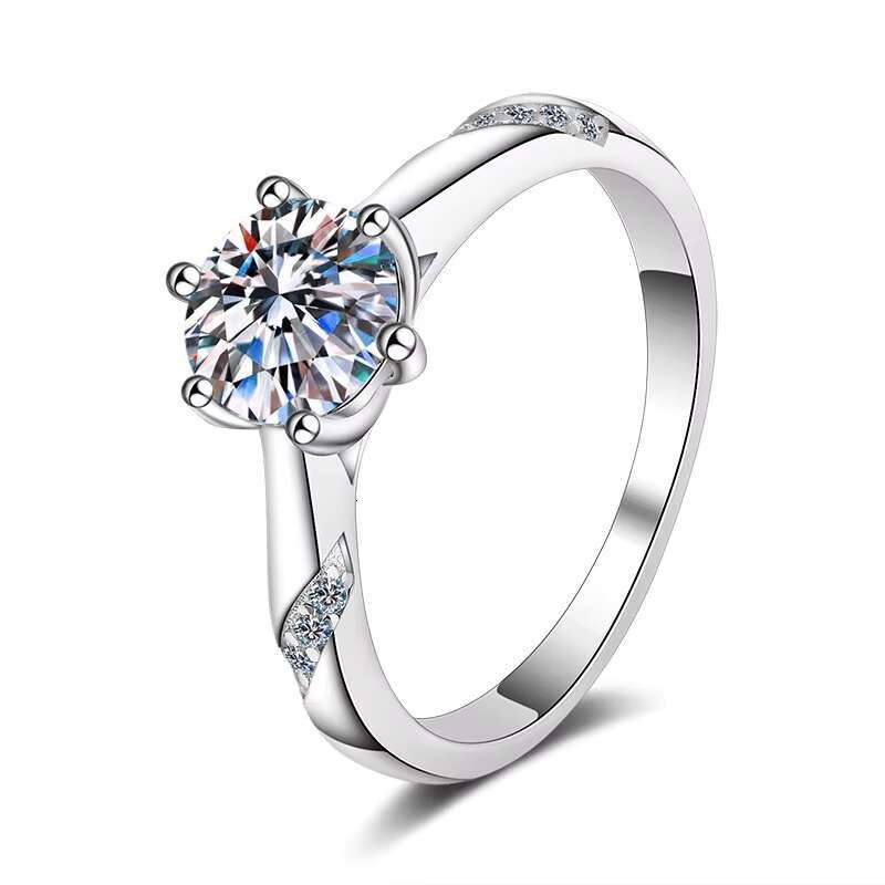 Moissanite Psychic Crown Ring White Golden Plated Sterling Silver S925 Cross-Border Hot Sale for Women