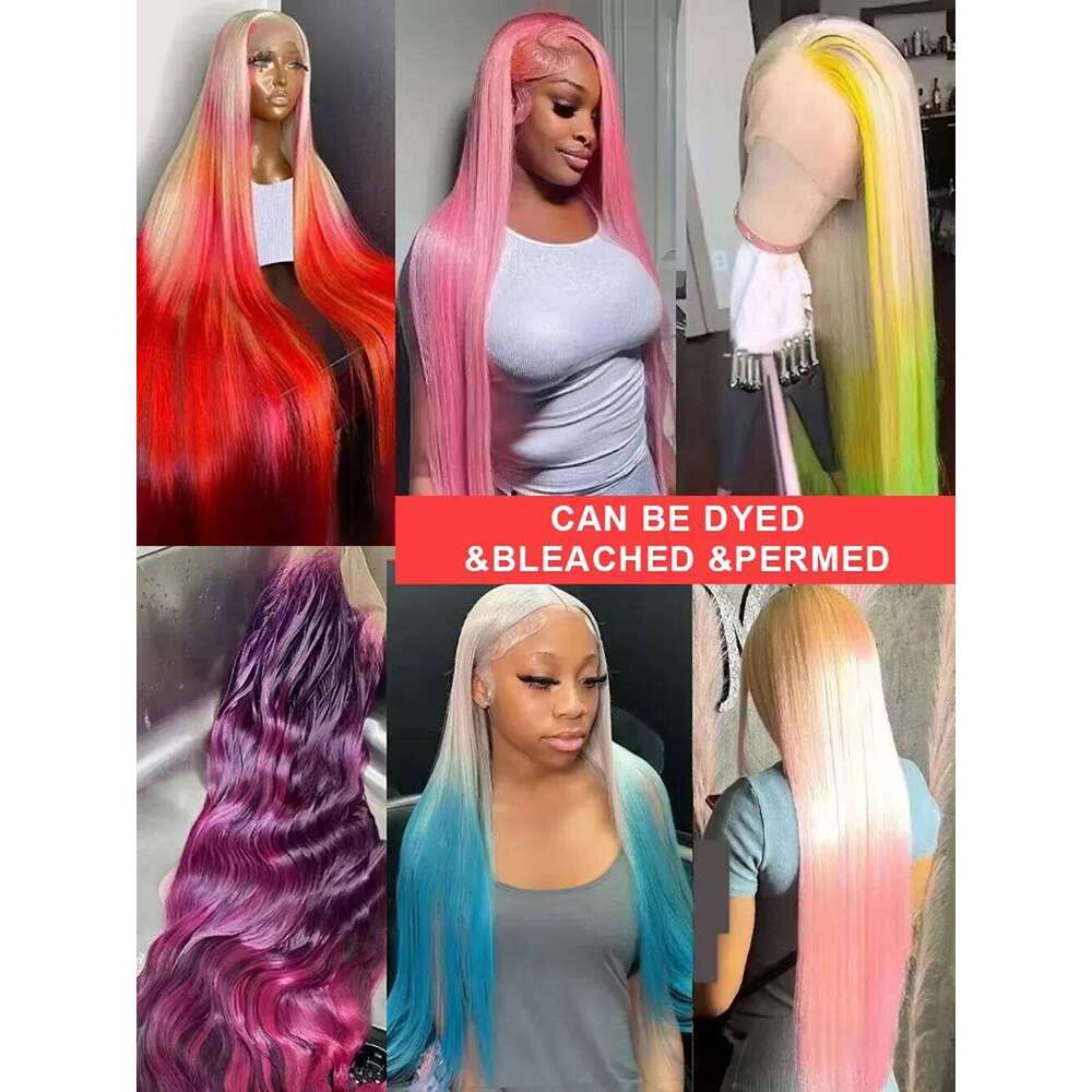 40 50 inches 613 Blonde Straight 13x4 13x6 HD Lace Pre-Plucked Brazilian Frontal Wigs 100% Human Hair Front wig For Women