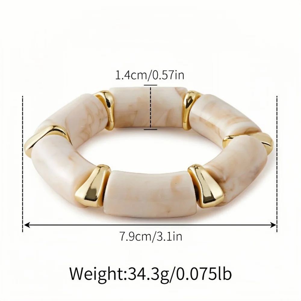 Retro Amber Color Acrylic Bracelet Marble Texture Resin For Women Fashion Party Jewelry Accessories Wholesale 250517