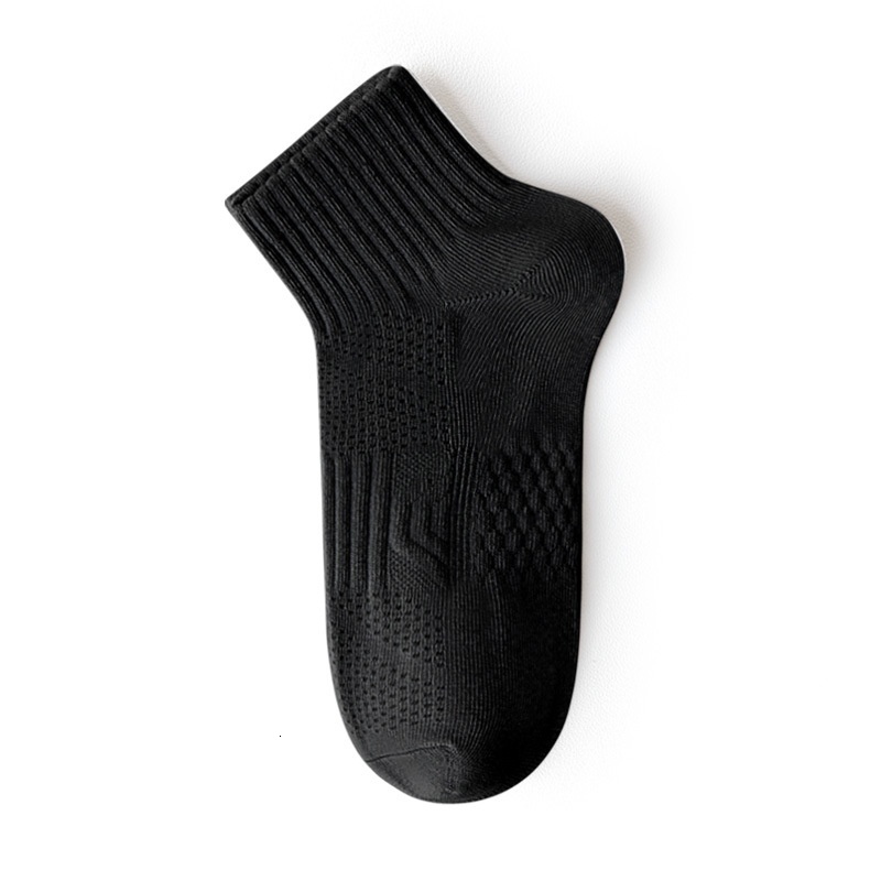 Men's Spring Summer Short Solid Color Seamless Cotton Odor-resistant Non-slip Autumn Mid-Calf Student Sports Socks
