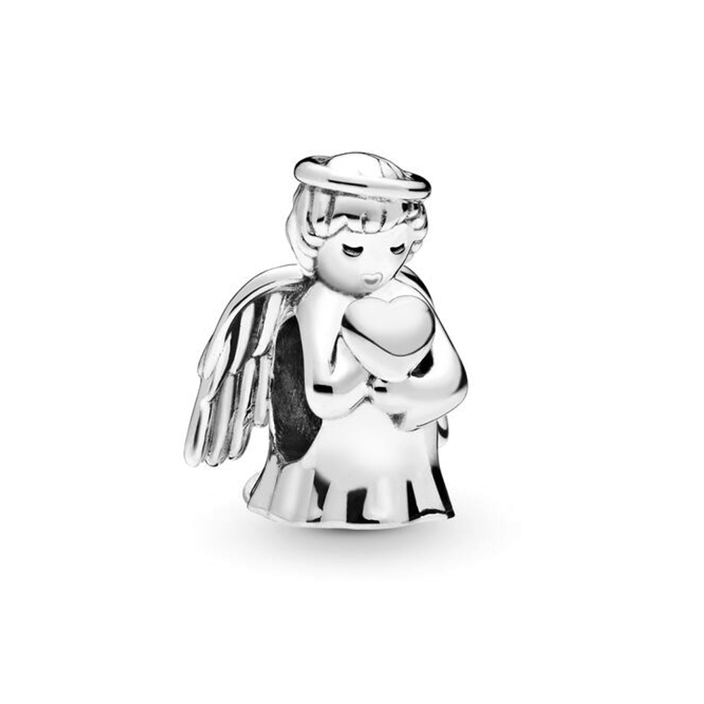 FewDook 2025 New 925 Silver Color Charm Fit Original Bracelet Pendant Boy Girl Sparkling Robot Bead Pan Angel Dangle Plated DIY Women Jewelry Gift Acc