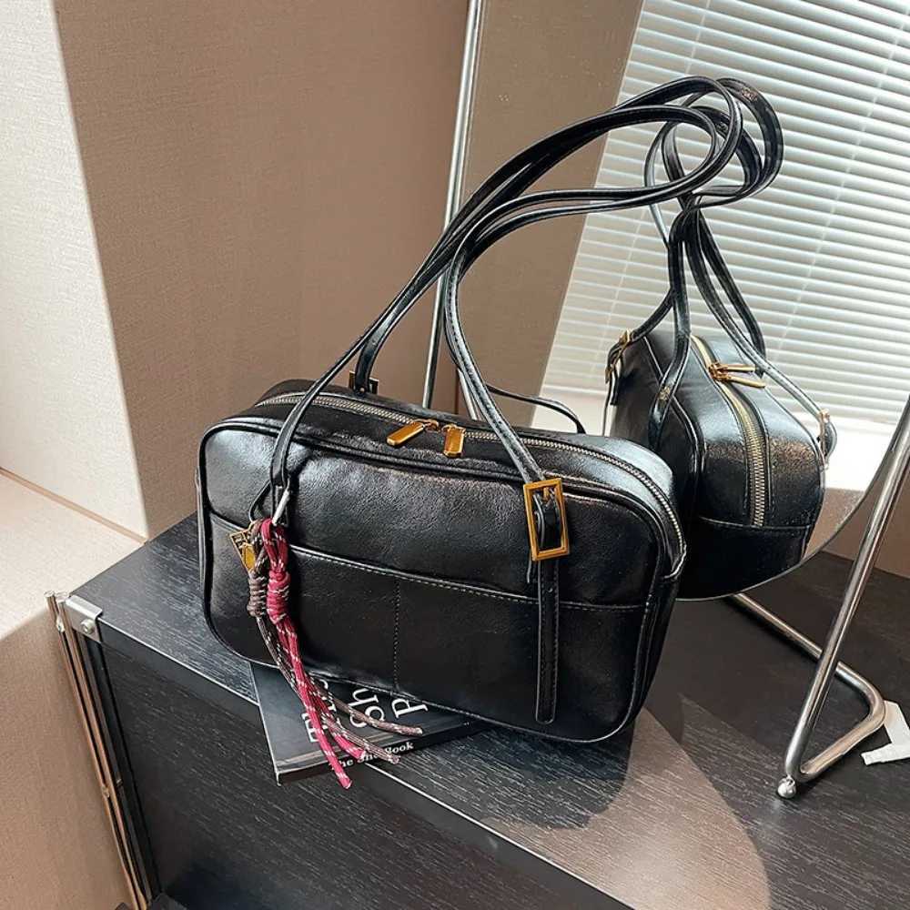 Small PU Leather Underarm Bags for Women 2025 Y2K New Trend Fashion Shoulder Handbags and Purses for Women Y250528