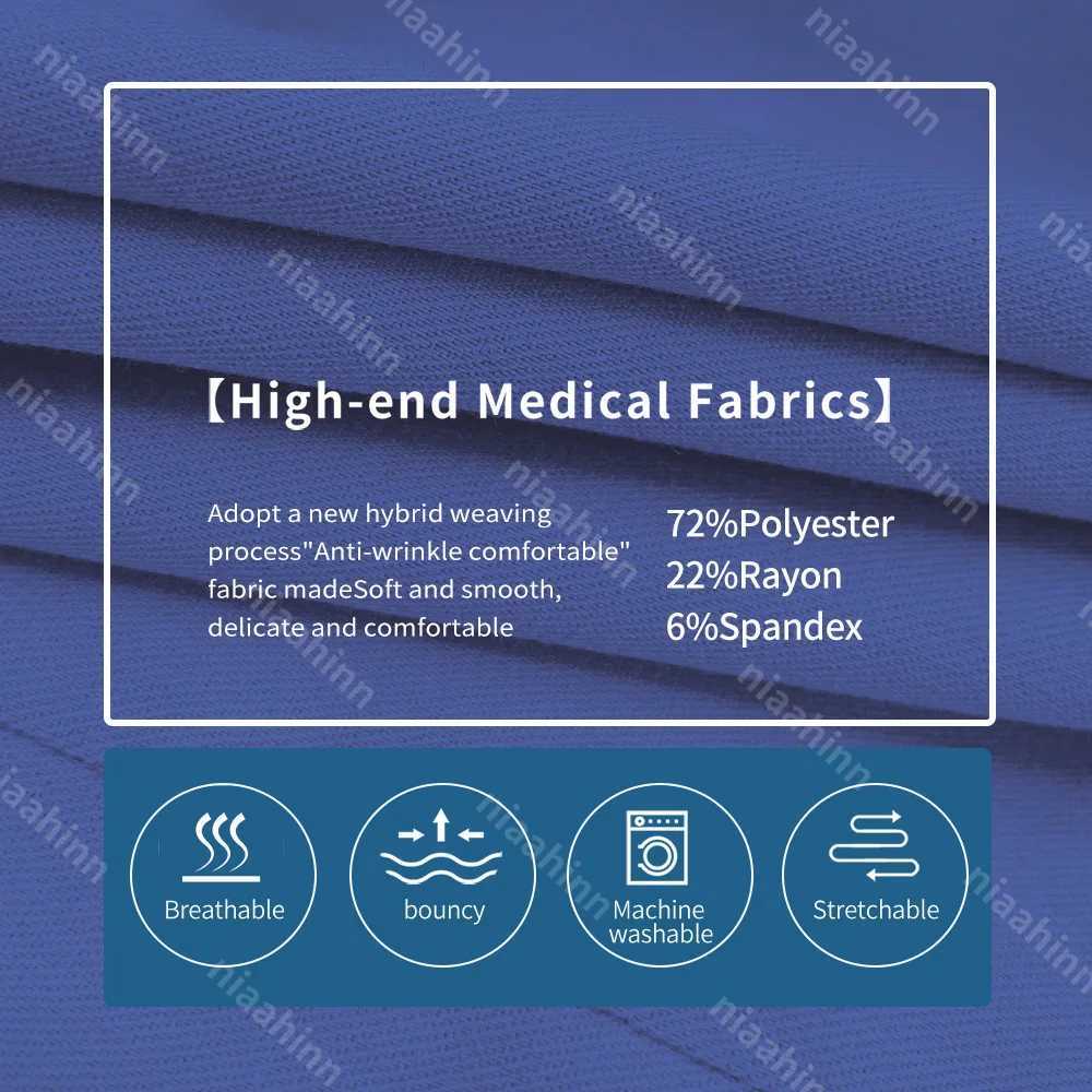 Niaahinn Pet Grooming Working Clothes Scrubs Uniform Suit Short Slved Nursing Uniform Women Multicolor Doctor Medical Workwear X250528