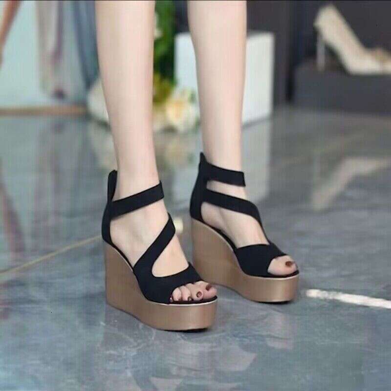Platform Heels Wedge Fashion Sandals New Spring Summer Thick Versatile Roman Shoes Waterproof Platform High Heels For Women Block High Heels Wedge sho