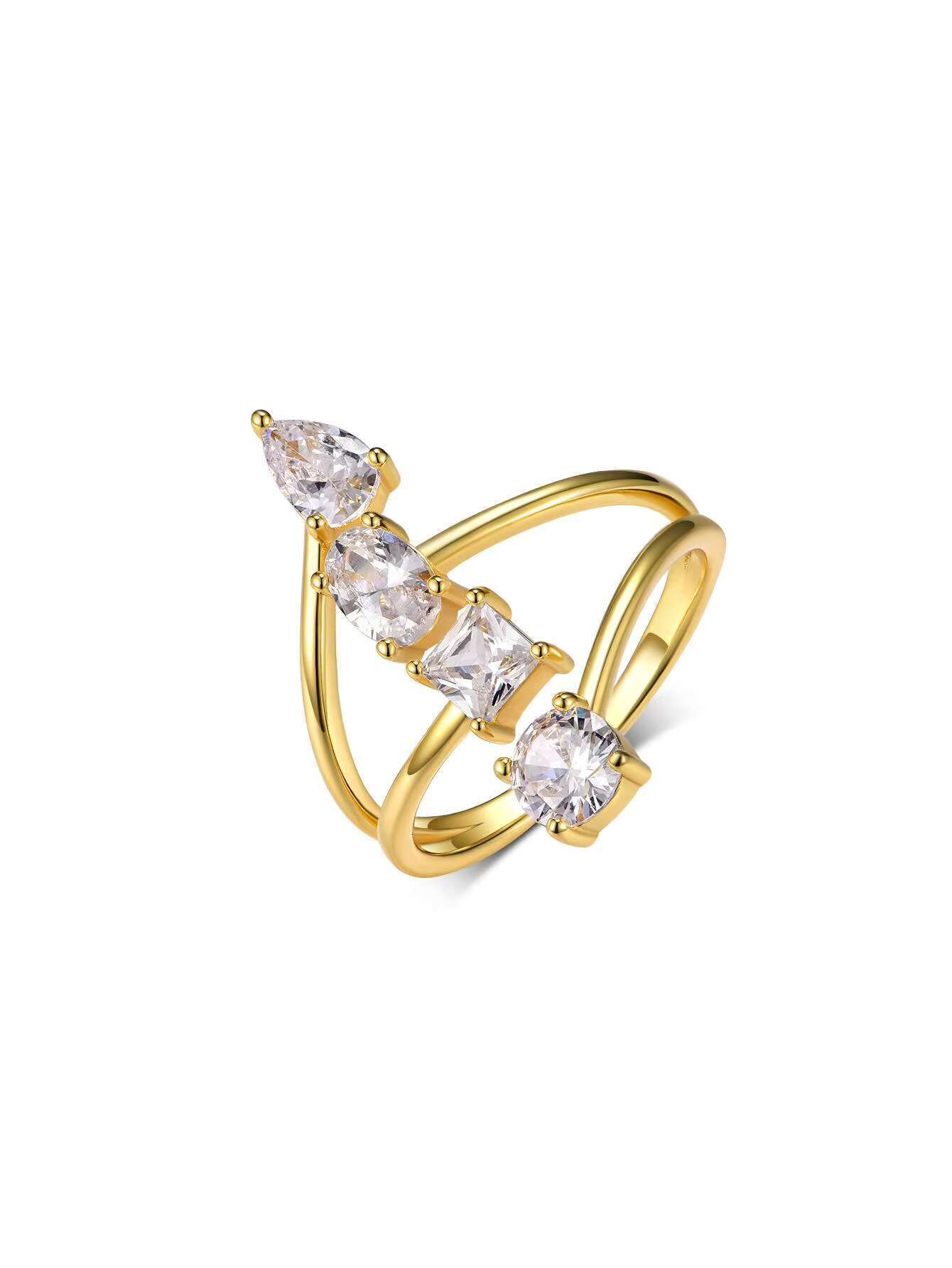 For Hot Sale S925 Silver Multi-Shaped Moissanite Ring Elegant Fashion Design