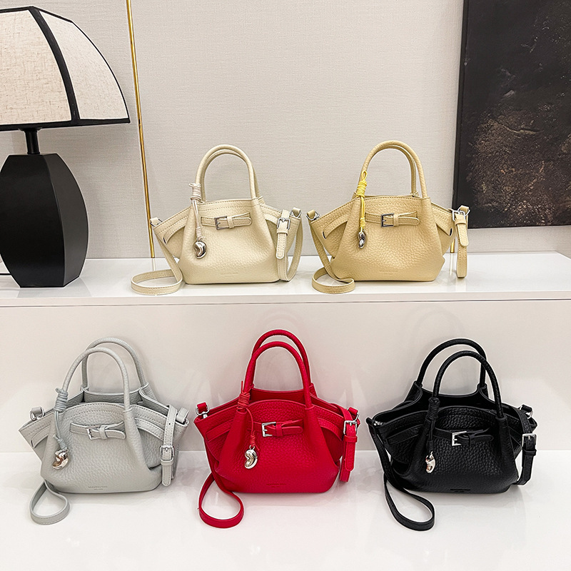 2025 New Summer Fashion Pulling Rope Dumplings Handheld Single Cross Shoulder Designer Women's Bag Trendy Shoulder Bag