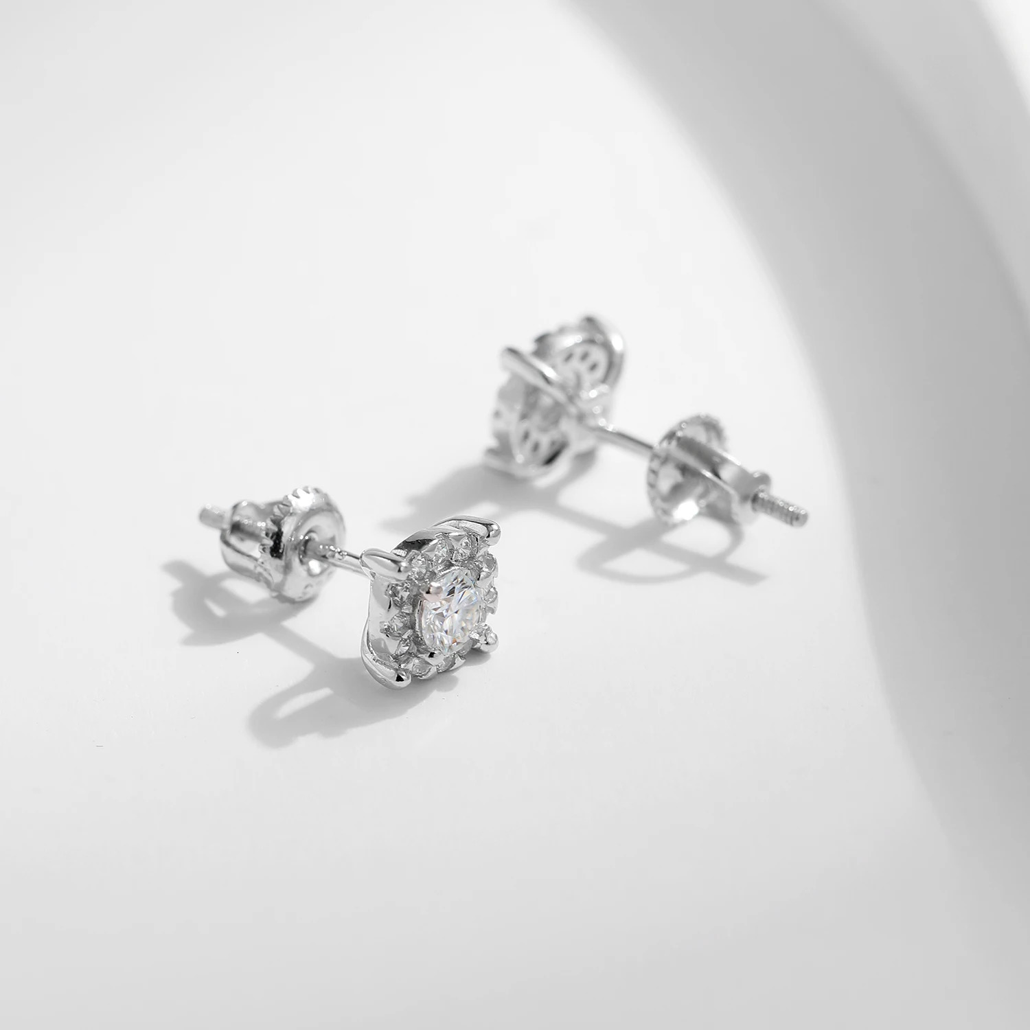 MODIAN D Color Stud Earrings Round Cut Lab Created Diamond 925 Sterling Silver Bridal Jewelry For Women Gifts 250519