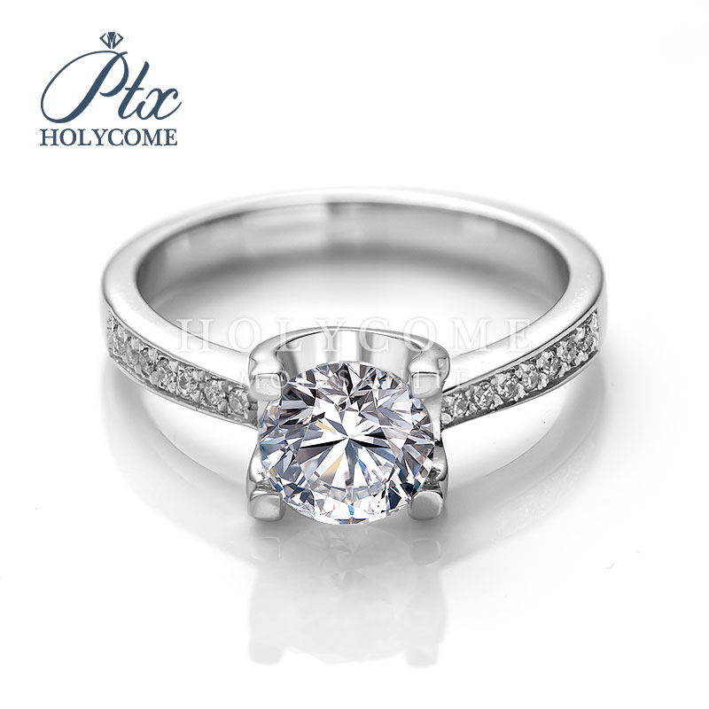 Wedding Rings for Women Micropaved Design 1CT VVS1 D Grade Diamond 925 Sterling Silver Rhodium Plated Woman Moissanite Ring