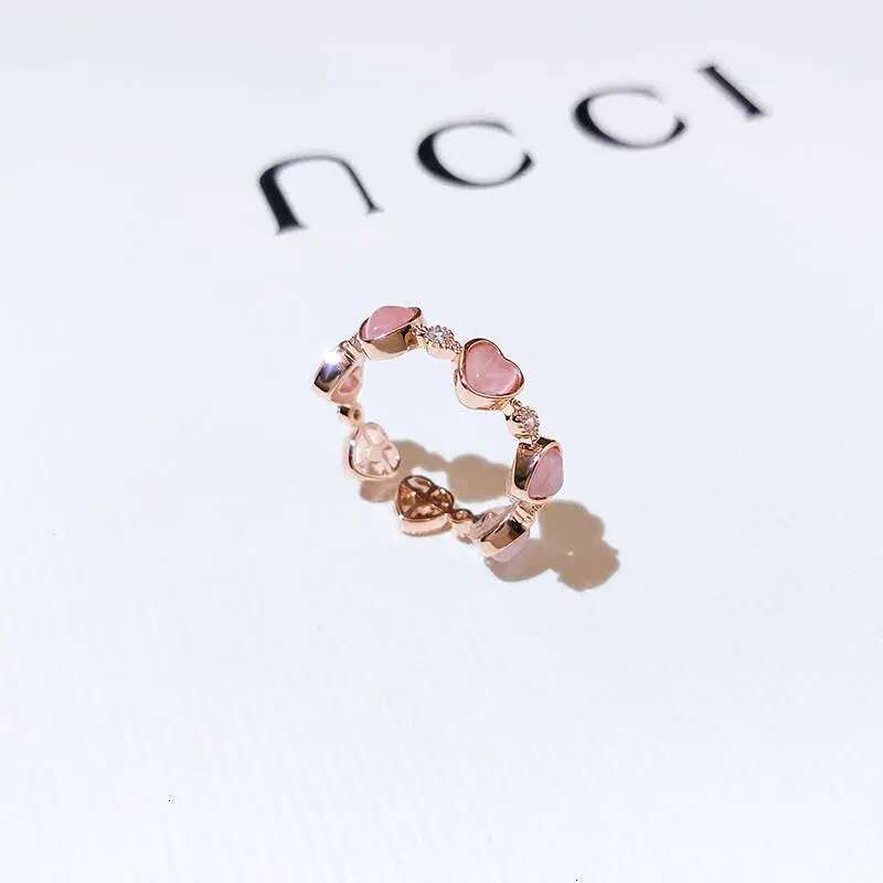 Small niche design heart women's light fashion trend, open mouth ring, cold style, versatile index finger ring