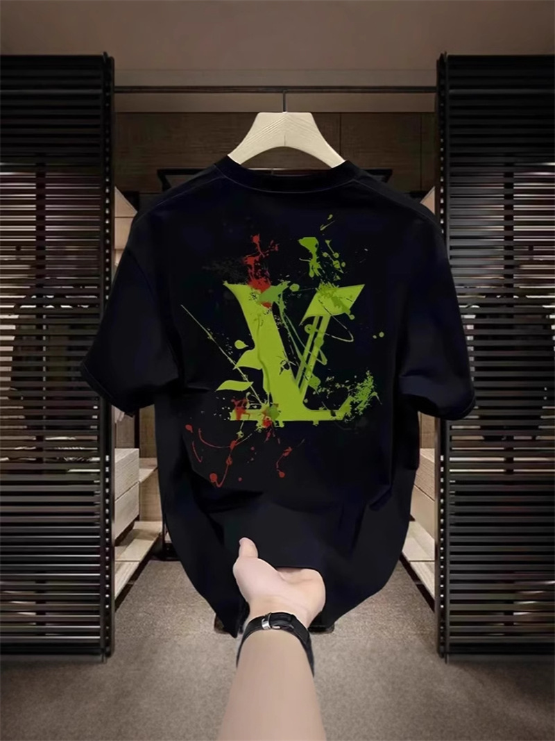 Free shipping designer T-shirt 2025 new fashionable high-end texture printed slim fit short sleeved men's and women's outerwear