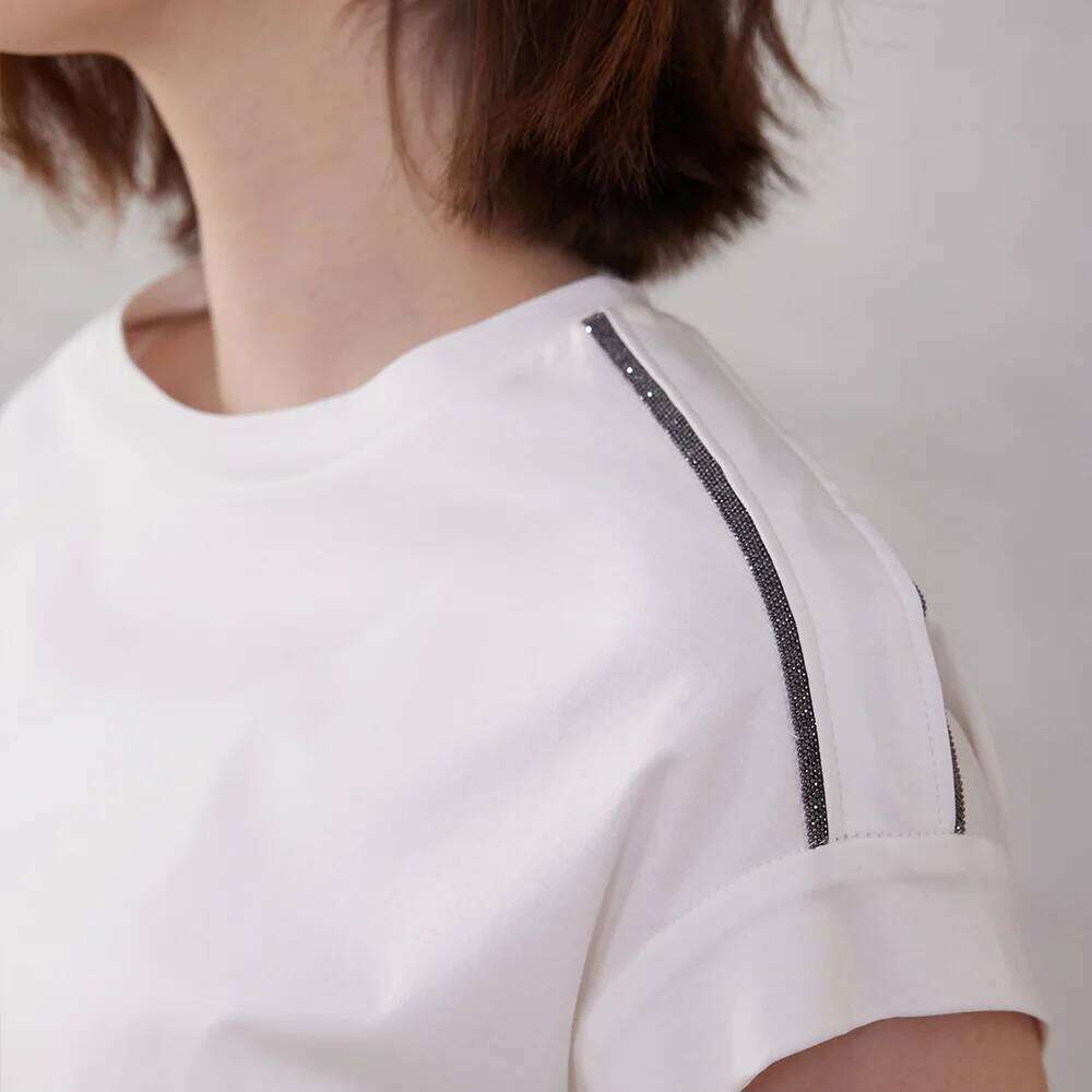 K2055w High Quality Womens Clothing Long-Staple Cotton T Shirts Ladies Summer Tencel Clothes