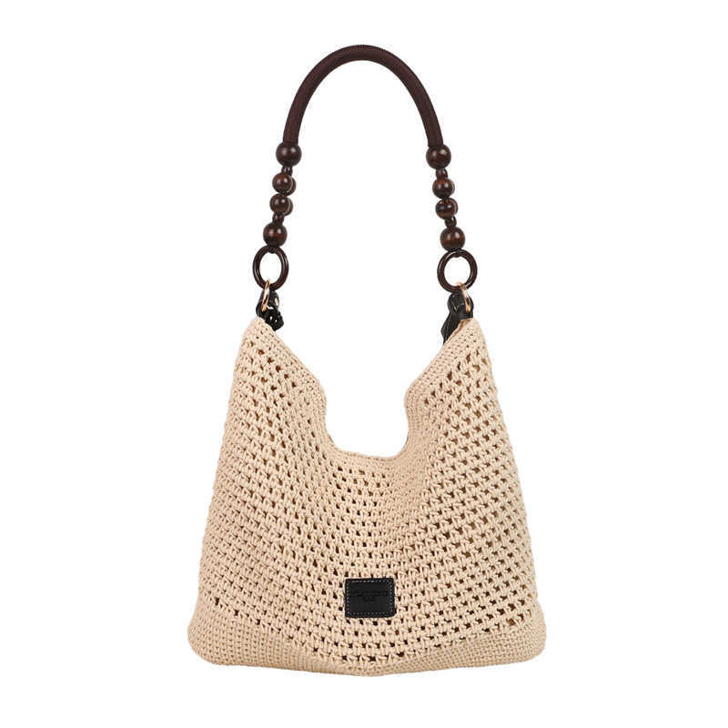 Spring Summer Fashion Hollow Weaving Bag for Womens Simple Shoulder Bag Large Capacity French Commuter Crossbody