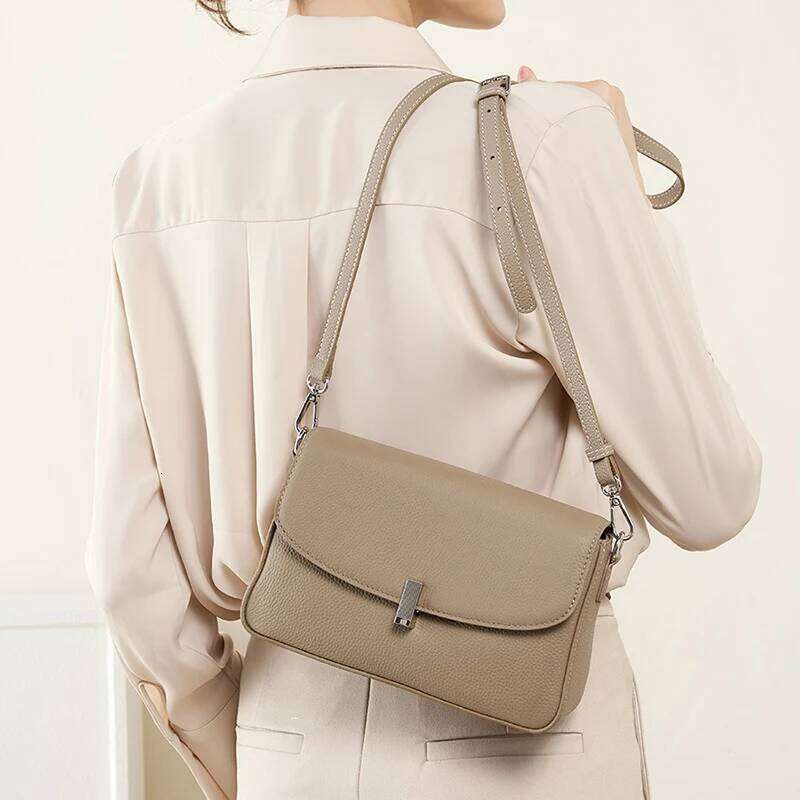 2024 New Women Lady Fashion Box Unerarm Shoulder Bag Female Genuine Leather Stylish Crossbody Messenger Sier Hardwawre