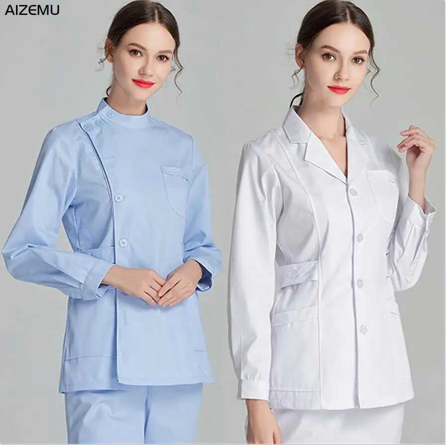 Short Scrubs Top Nurse Uniforms Lab Coat Doctor Uniform for Women Outwear Medical Clothing Beauty Sn Long Slve clothes X250528