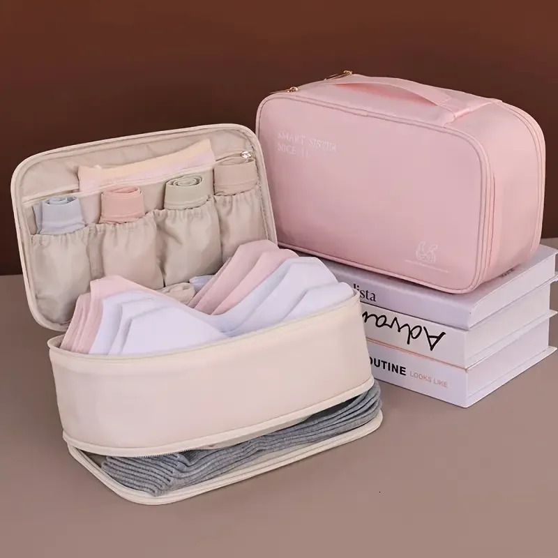 Travel Underwear Storage Bag Double Layer Waterproof Nylon Suitable for Business Trip Portable Underwear Panties Socks 250519