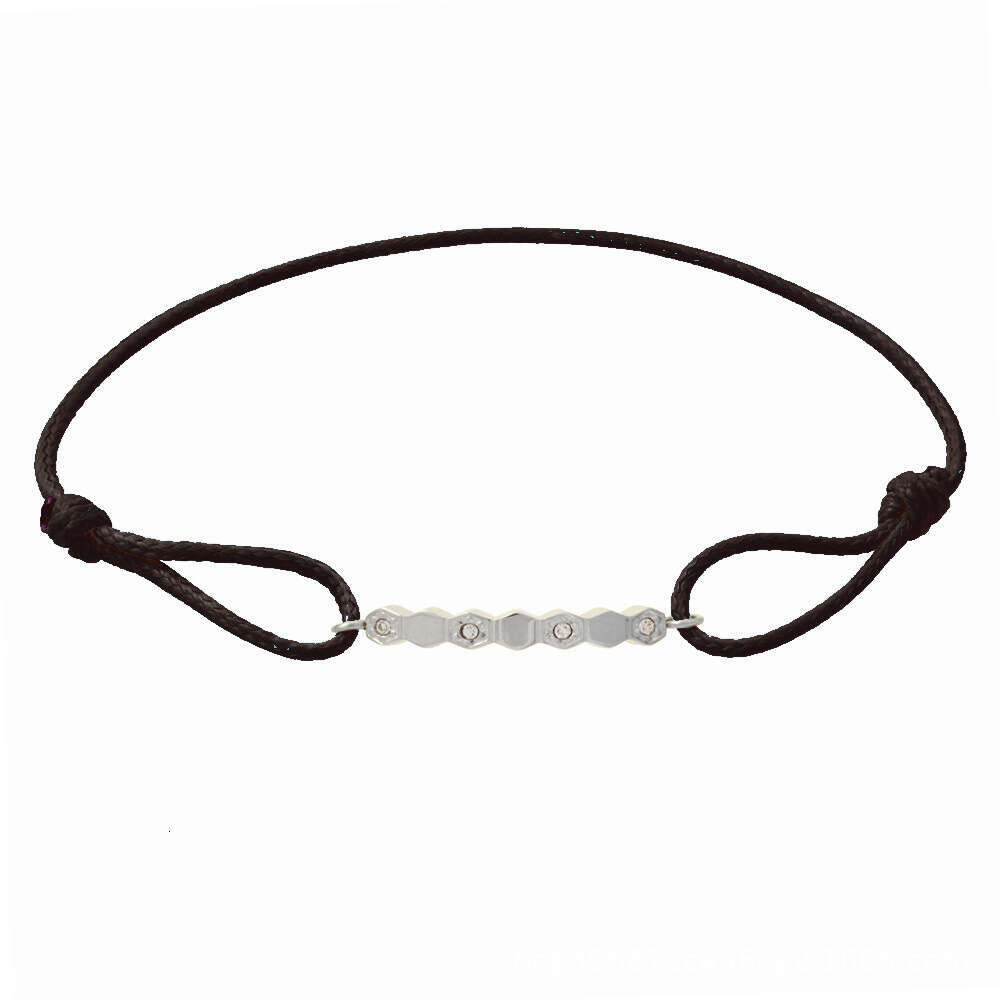 Handwoven Titanium Steel Gold and Sier Couple Hexagonal Honeycomb Zirconia Colorful Adjustable Neutral Rope