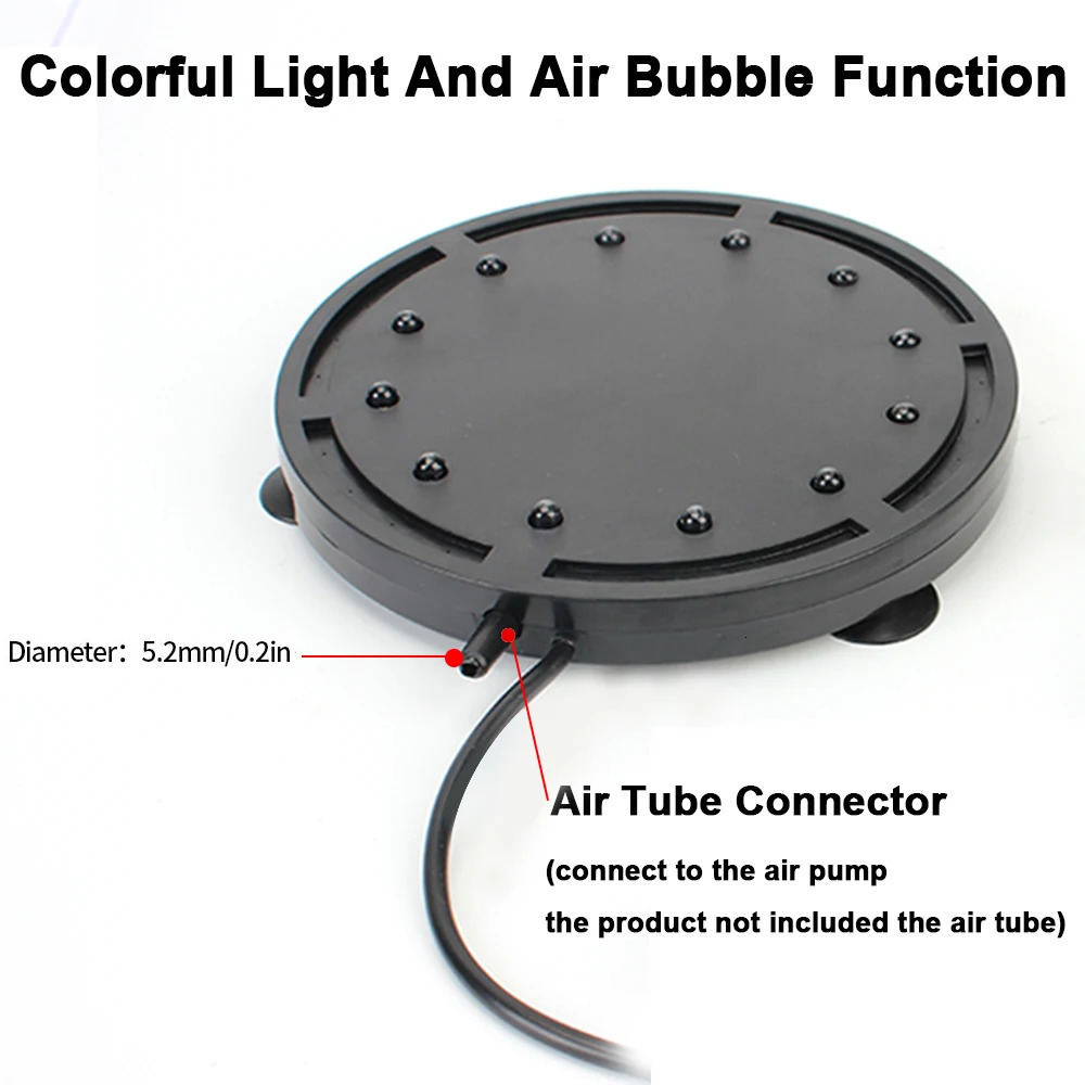 Colorful Lighting Fish Tank Landscaping Decoration Oxygen Bubble Light EU Plug Aquarium Lamp LED Diving Light 10.5cm/12.5cm 250521