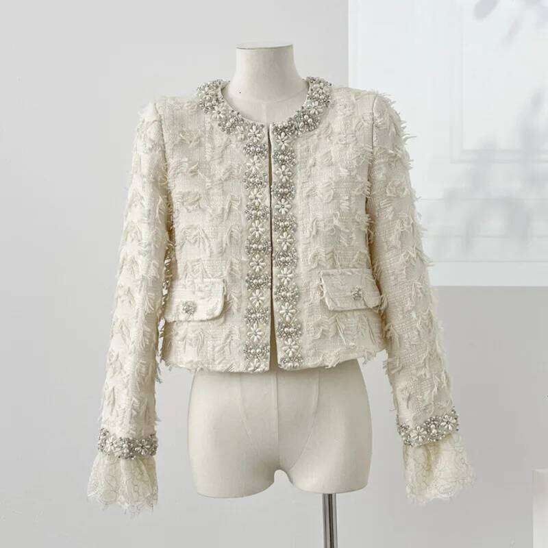 autumn winter Tweed Jackets For Women Korean Fashion Sweet All-Match Woolen Coat Outerwears chaquetas veste