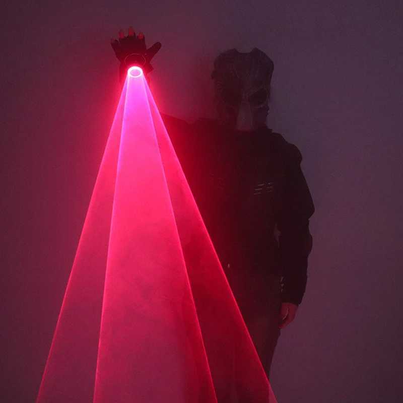 New 650nm Red Auto Rotating Laser Gloves Handheld Laser Cannon Light Up LED Vortex Gloves For DJ Dancing Club Party Show W250528