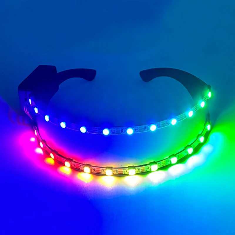 Remote Control Luminous LED Glasses with Gloves LED Laser Lights Gloves for Men Women DJ Dance Glow Party Supplies Performance Props W250528