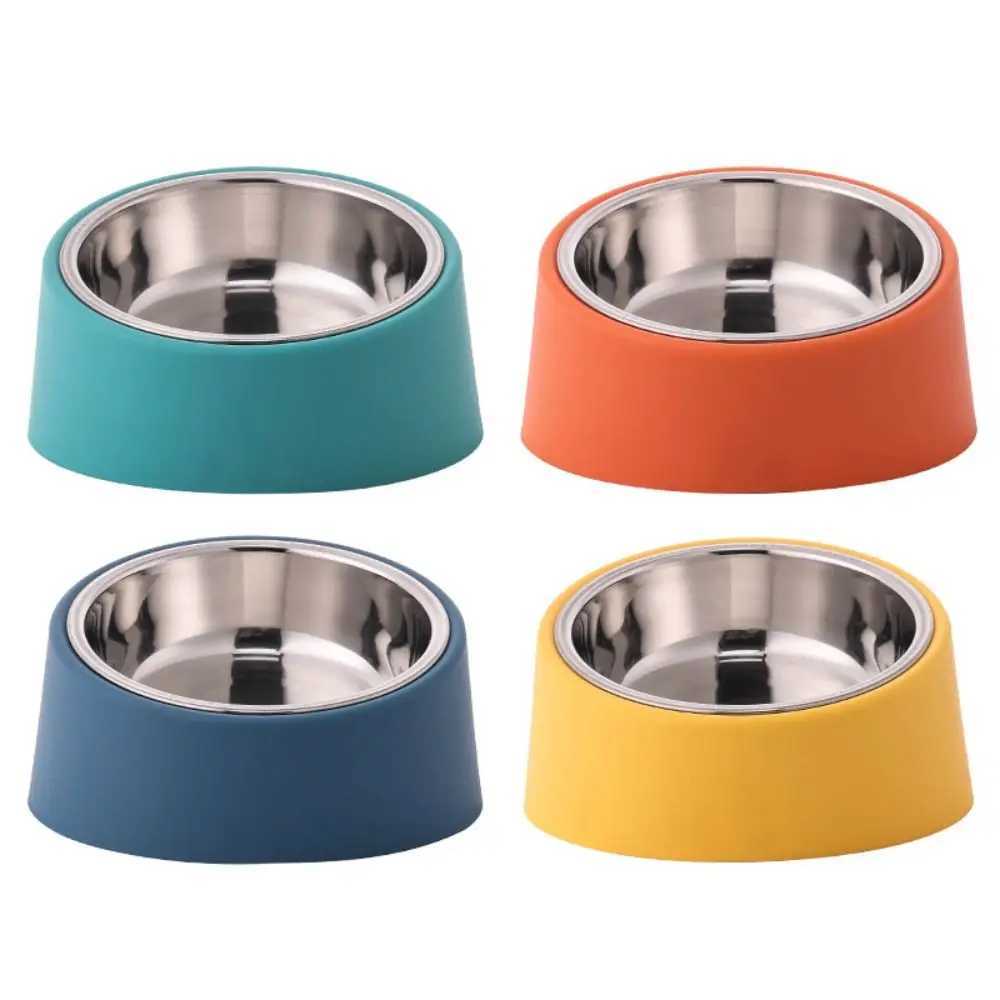 New Stainless Steel Dog Feeder Anti Rollover Large Capacity Neck Protection Bowl Durable Anti Overturning Cat Bowl Y250528