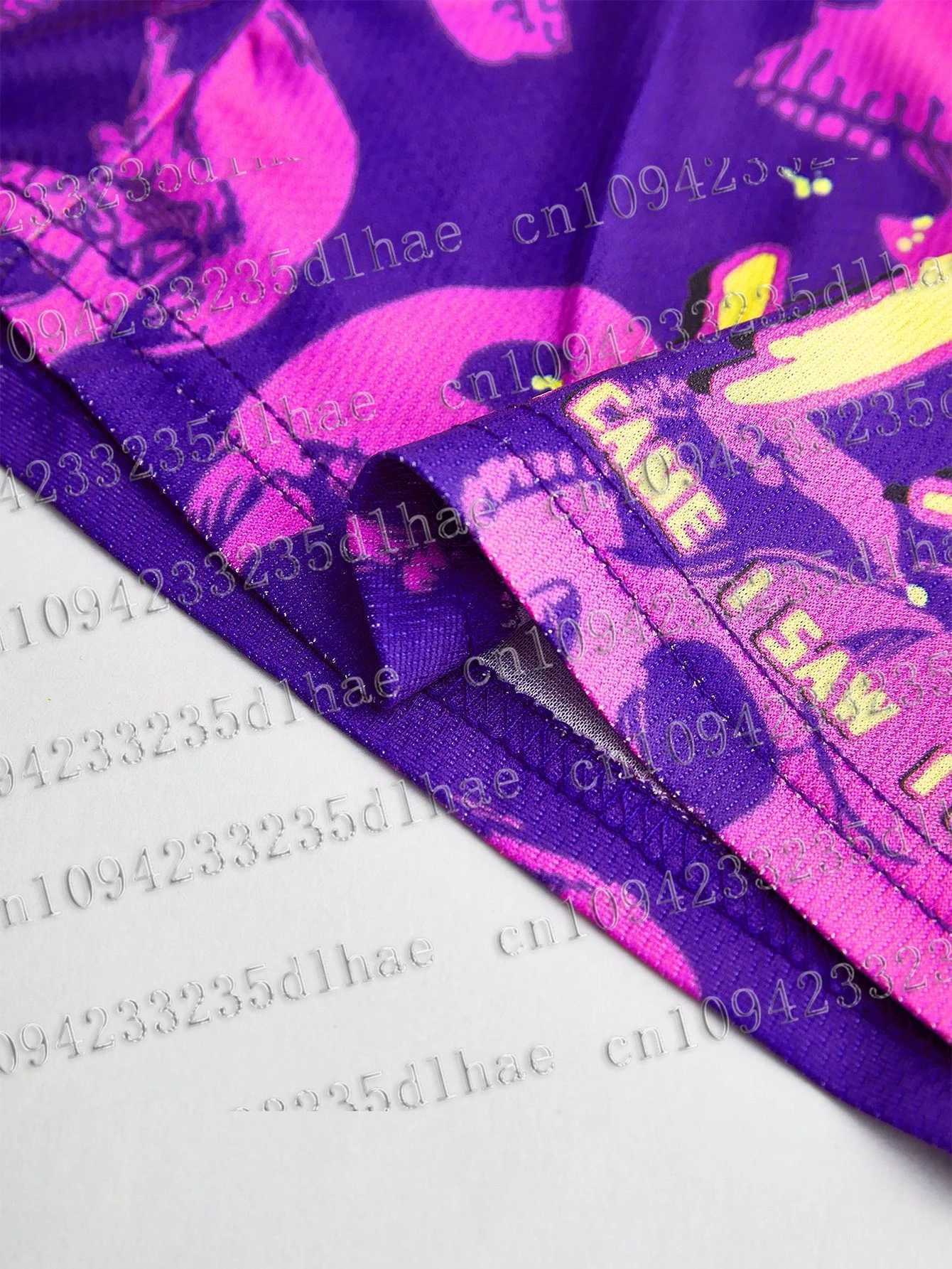 Mens Youthful Street Style Gym Shorts High Street Skull Digital Print Basketball Mesh Fabric Purple Casual Shorts Men Clothing X250528