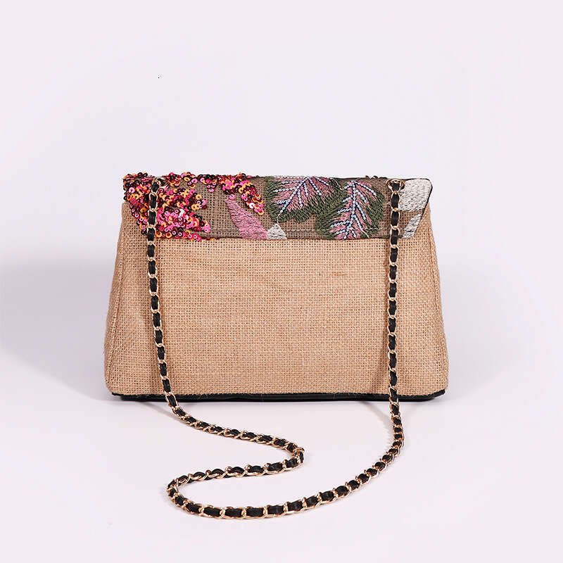 Women's handbag Shoulder bag Summer New Woven Straw High-End Large Capacity Underarm Bag Embroidered Sequin