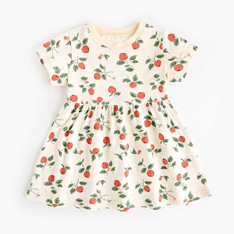 Summer Girls Dress 9M-5T Kids Cute Full Printed Clothes Children Baby Thin Short Sleeve Costume X250528