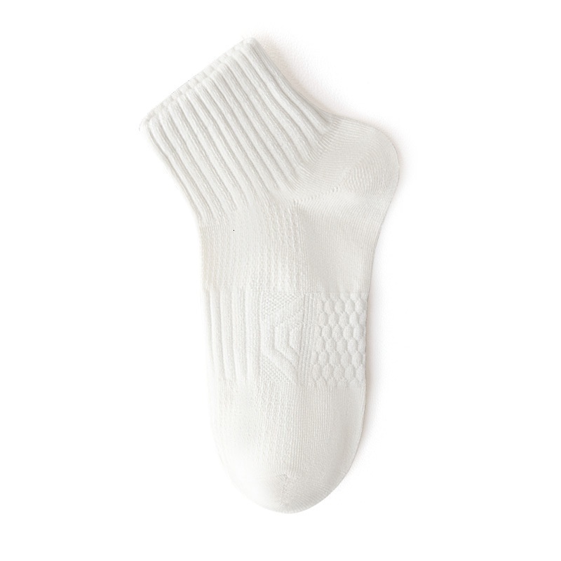 Men's Spring Summer Short Solid Color Seamless Cotton Odor-resistant Non-slip Autumn Mid-Calf Student Sports Socks