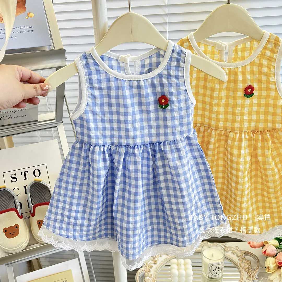 Baby Girls Dress Summer Plaid Sleeveless Girl Dress Cute Baby Clothes X250528