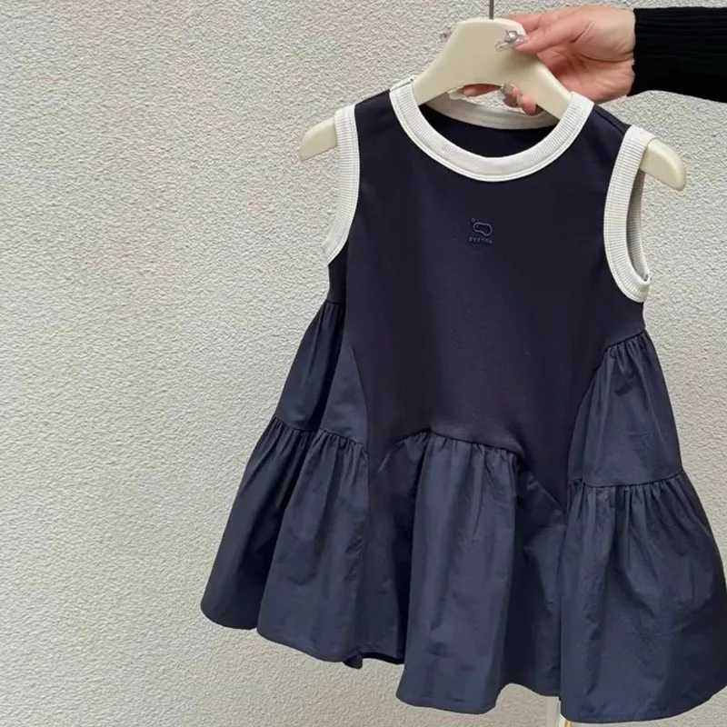 Girls Casual Dresses Sleeveless Casual Patchwork Dress Toddler Girl Clothes for 2 To 6 Years Princess Dress for Girls X250528