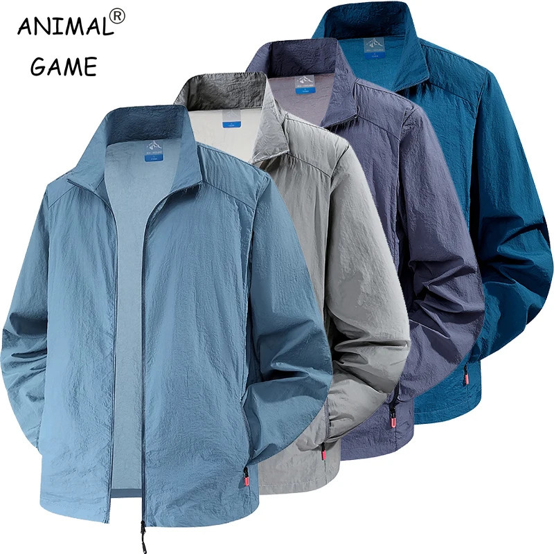 Mens UPF 50 Light Jacket Full Zip Sun Protection Coats Long Sleeve Sun Shirts for Men Hiking Fishing Zip Pockets 250520
